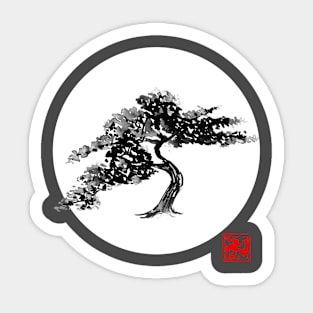 bonsai in white Sticker